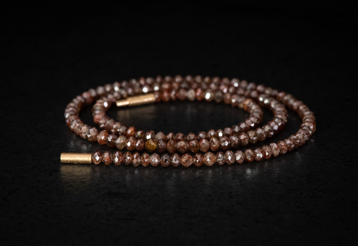 Diamant Collier Fuchsbraun Schweizer Edelsteine