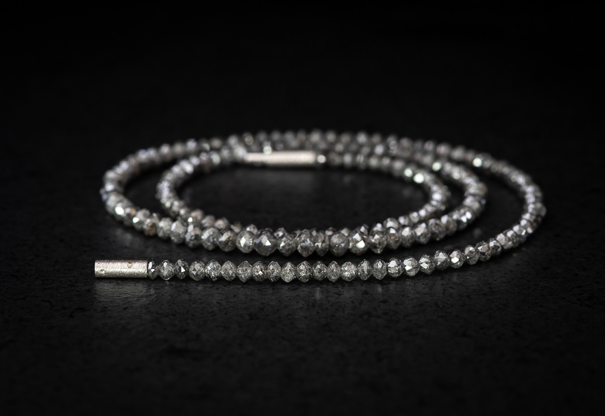 Diamant Collier Grau Schweizer Edelsteine